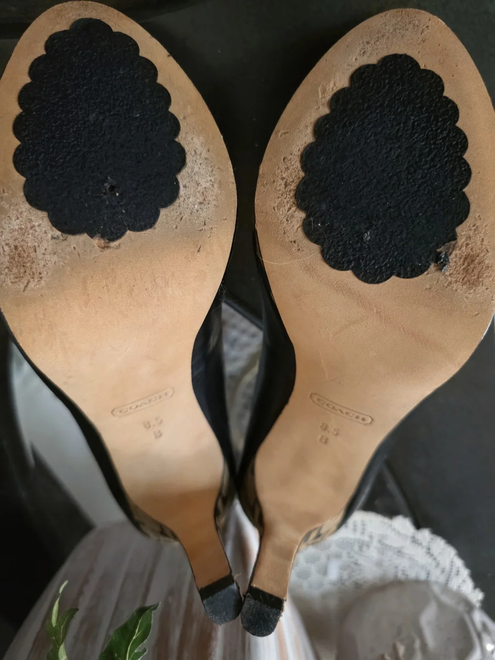 Coach Alexa Black Leather Platform Heels